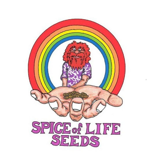 Spice of Life Seeds Logo – exklusive Hanfsamen aus den USA, Jubiläumsmixe von Breeder Steve, Editionen Sweet Pink Grapefruit und Shishkaberry, Versand legal innerhalb Europas aus Deutschland