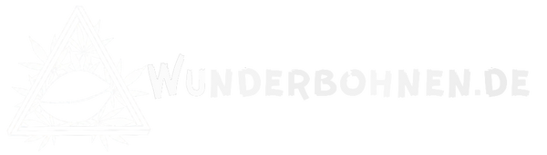 Das Logo von wunderbohnen.de, hier kann man premium cannabis samen legal in deutschland kaufen,auf dem logo zu sehen ist in hanfsame in einem unmöglichemdreieck unterlegt mit Hanf-Blättern. Daneben steht der Wunderbohnen.de schriftzug
